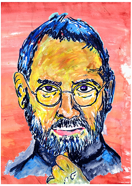 steve jobs watercolor art