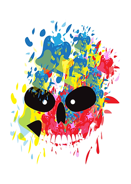 Artistic colorful skull ic