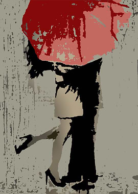 a kiss under the umbrella