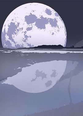 Reflection of the moon