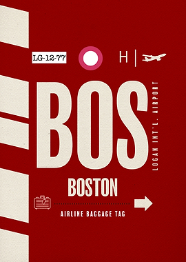 Boston BOS Airport Tag