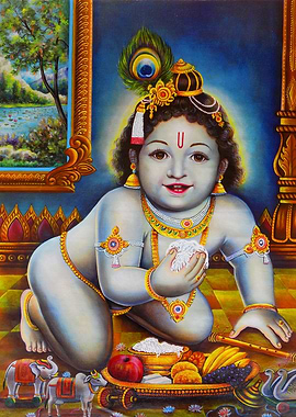 BABY KRISHNA PAINTING