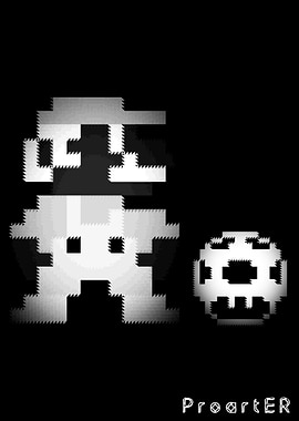 Mario Blanco y Negro Pixel
