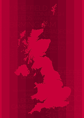 UK map on stripes back