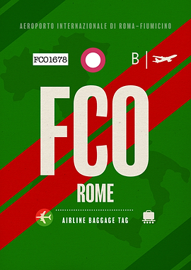Rome FCN Airport Code Tag
