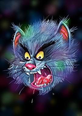 Angry cat art