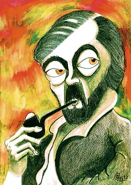 Julio Cortazar Caricature