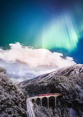 Aurora Over The Train