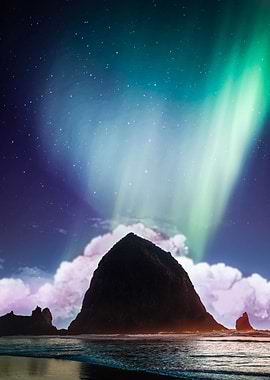 Aurora And The Beach