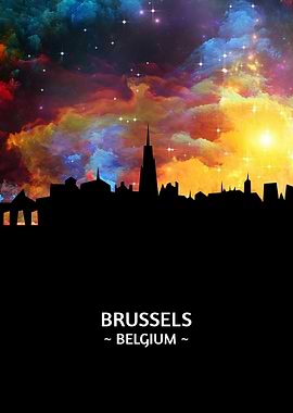 Brussels Belgium Skyline