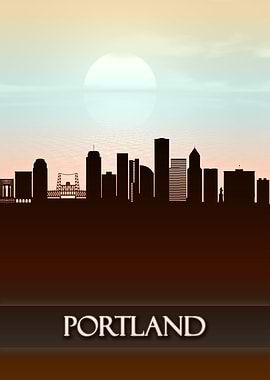 Portland City Skyline