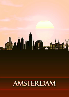 Amsterdam City Skyline