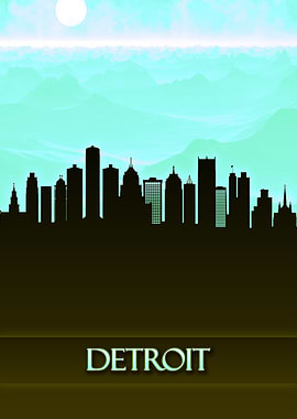 Detroit City Skyline