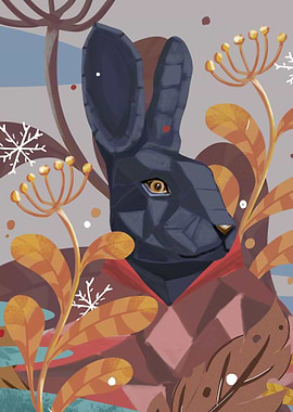 Rabbit among the flowers