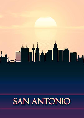 San Antonio City Skyline