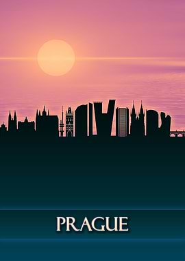 Prague City Skyline