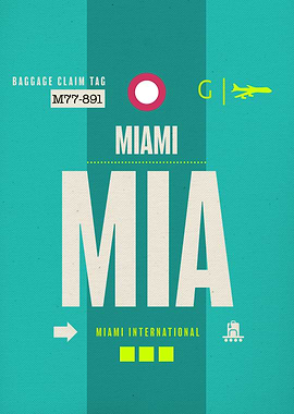 Miami MIA Airport Code Tag