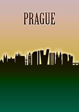 Prague Skyline Minimal
