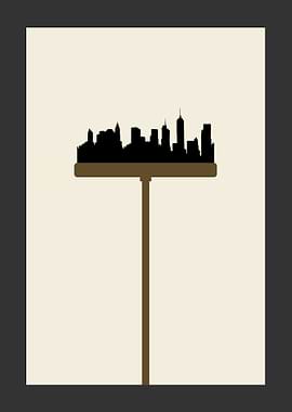 New York skyline brush