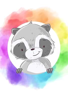 Nursery Baby Raccoon Cute