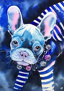 Frenchie in Breton Shirt