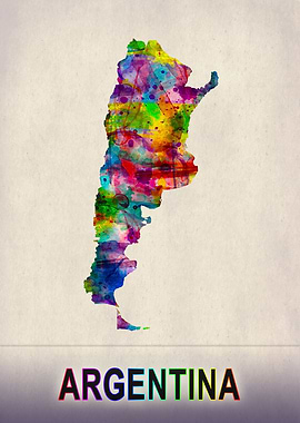 Argentina Map Watercolor