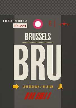 Brussels BRU Airport Tag