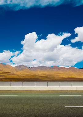 Empty Asphalt Road And Mou