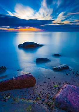 Rocky Sea Shore At Sunrise