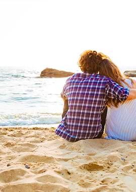 Back View Of Couple Sittin