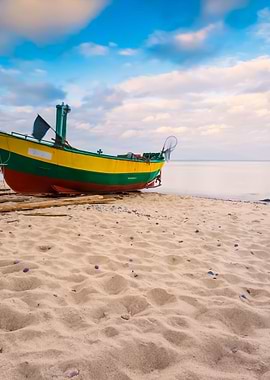 Fishing Boat On Beach Beau