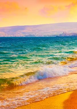 Magical Sunrise Over Sea