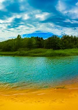 River Delta On The Sea Coa