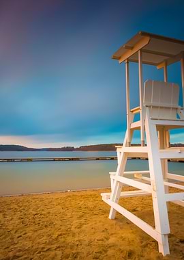 Lifeguard Hut On Lake Shor