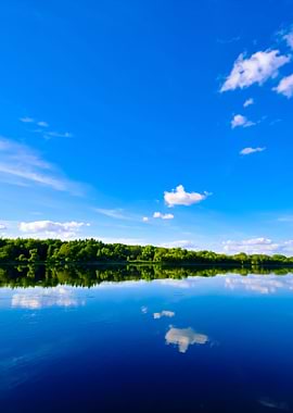 Daugava River With Reflect