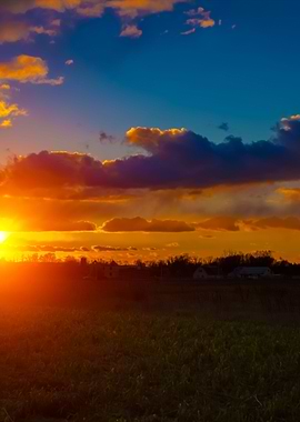 Rural Landscape At Sunset