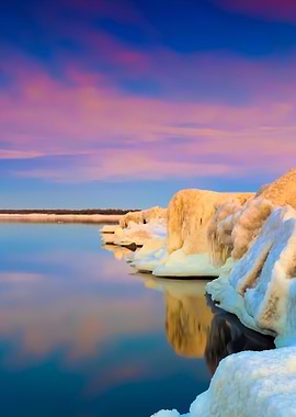 Baltic Sea Shore In Snowy