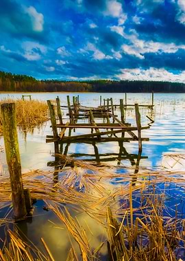 Lake With Old Destroyed Pi