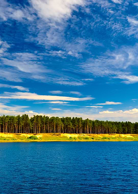Lake Landscape In Summer