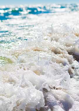 Splashing Waves On Sea Sho