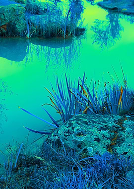 Blue Vintage Mystical Rock