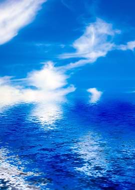 Blue Clouds Ocean Reflecti