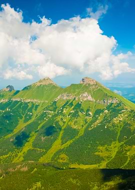 Scenery Of High Green Moun