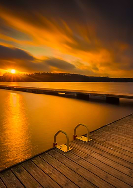 Lake Landscape With Jetty