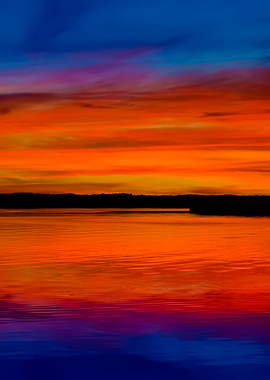Colorful Sunrise On A Lake