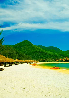 Hut Umbrella And Deck Chai