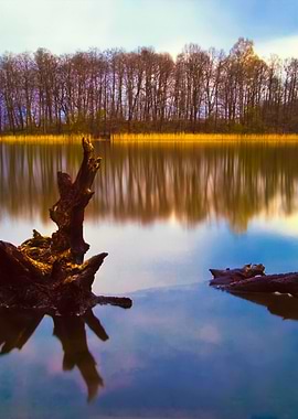 Lake With Stormy Sky