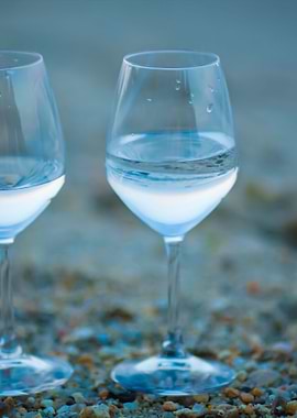 Two Glasses Of Water On Th