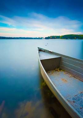 Lake Shore With Moored Boa