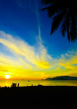 Tropical Beach With People